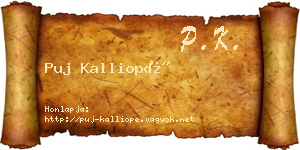 Puj Kalliopé névjegykártya